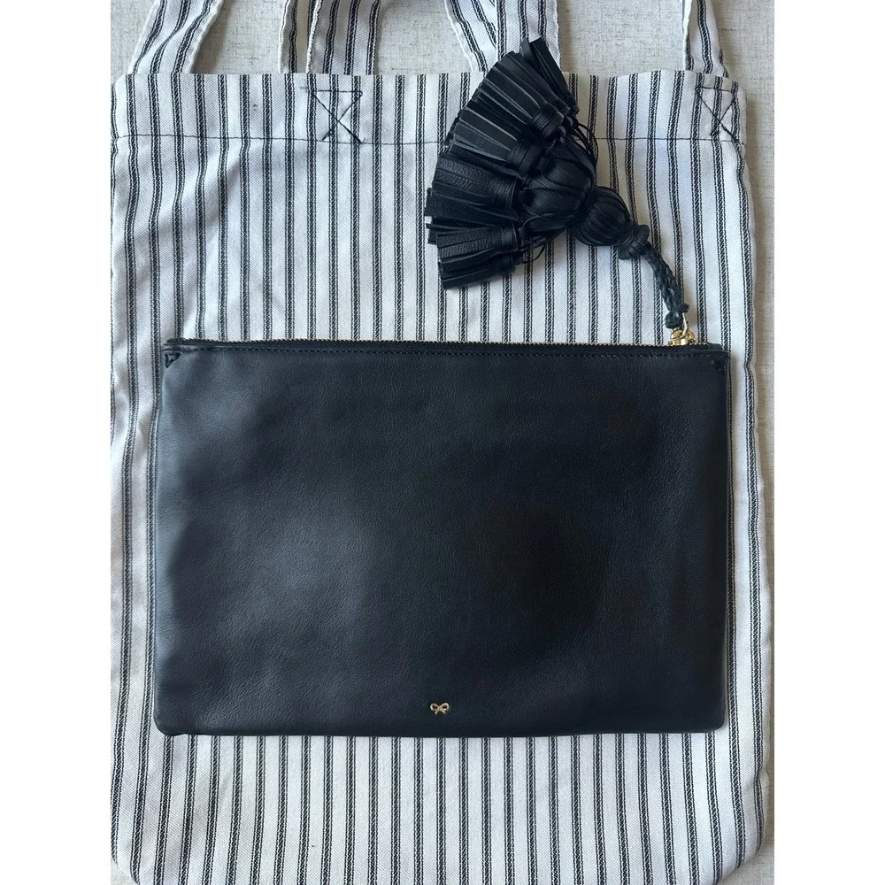Anya Hindmarch Georgiana All Over Wink Sticker Clutch Bag with Tassel